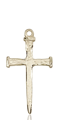 0086KT <br/>14kt Gold Nail Cross Medal