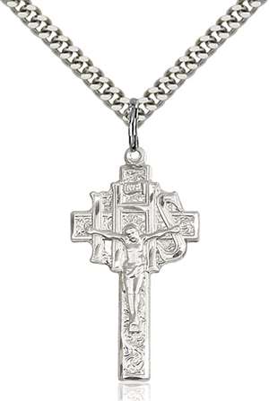 0099SS/24S <br/>Sterling Silver Crucifix-IHS Pendant