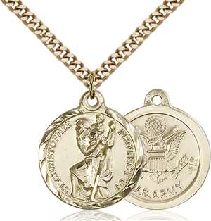 0192GF2/24G <br/>Gold Filled St. Christopher Pendant