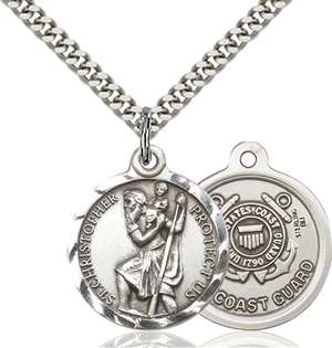 0192SS3/24S <br/>Sterling Silver St. Christopher Pendant
