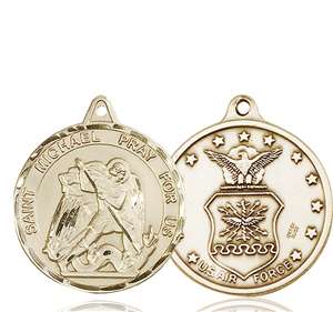 0201KT1 <br/>14kt Gold St. Michael Medal