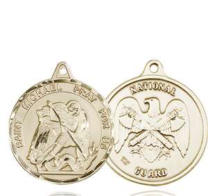 0201KT5 <br/>14kt Gold St. Michael Medal