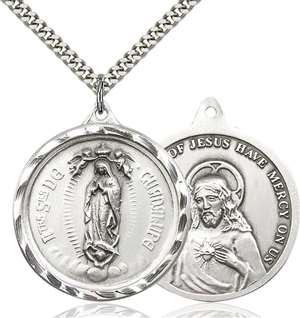 0203FSS/24S <br/>Sterling Silver O/L of Guadalupe Pendant