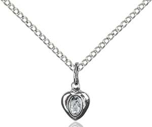 0217PLSS/18SS <br/>Sterling Silver Miraculous Heart Pendant