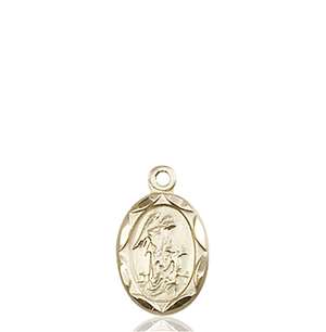 0301EKT <br/>14kt Gold Guardian Angel Medal