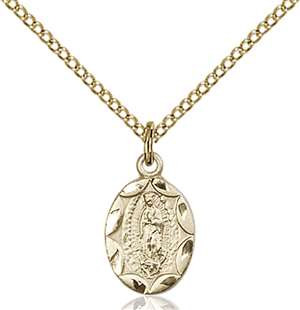 0301FGF/18GF <br/>Gold Filled O/L of Guadalupe Pendant