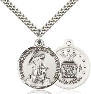 0341SS1/24S <br/>Sterling Silver Guardian Angel / Air Force Pendant