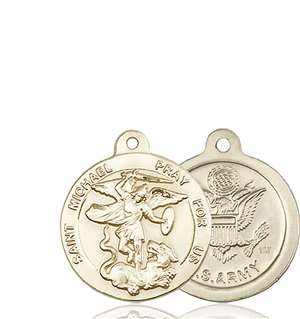 0342KT2 <br/>14kt Gold St. Michael the Archangel Medal