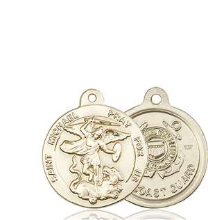 0342KT3 <br/>14kt Gold St. Michael the Archangel Medal