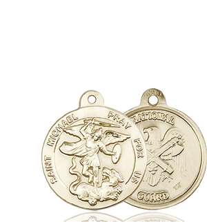 0342KT5 <br/>14kt Gold St. Michael the Archangel Medal