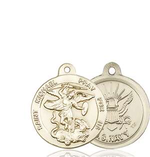 0342KT6 <br/>14kt Gold St. Michael the Archangel Medal