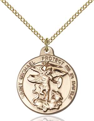 0344GF/18GF <br/>Gold Filled St. Michael the Archangel Pendant