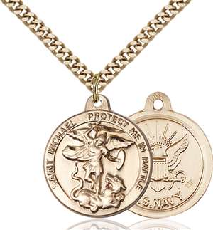 0344GF6/24G <br/>Gold Filled St. Michael the Archangel Pendant