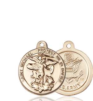 0344KT2 <br/>14kt Gold St. Michael the Archangel Medal