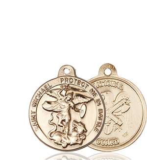 0344KT5 <br/>14kt Gold St. Michael the Archangel Medal