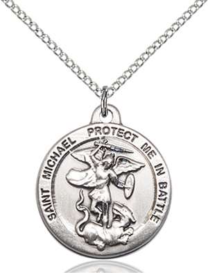 0344SS/18SS <br/>Sterling Silver St. Michael the Archangel Pendant