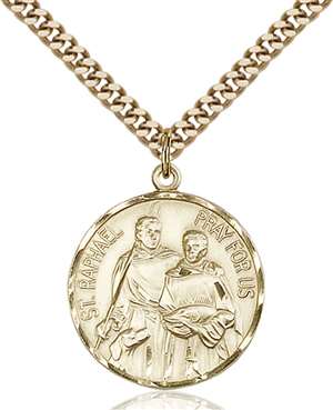 0409GF/24G <br/>Gold Filled St. Raphael the Archangel Pendant