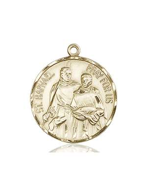 0409KT <br/>14kt Gold St. Raphael the Archangel Medal