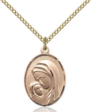 0447GF/18GF <br/>Gold Filled Madonna & Child Pendant