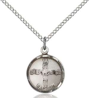 0601BASS/18SS <br/>Sterling Silver Baptism Pendant