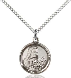 0601TSS/18SS <br/>Sterling Silver St. Theresa Pendant