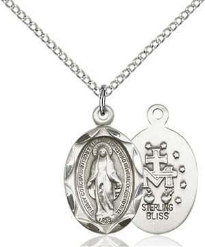 0612MSS/18SS <br/>Sterling Silver Miraculous Pendant