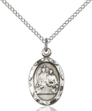 0612RASS/18SS <br/>Sterling Silver St. Raphael the Archangel Pendant