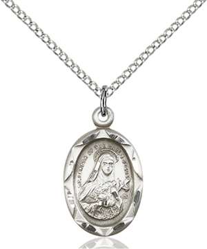 0612TSS/18SS <br/>Sterling Silver St. Theresa Pendant