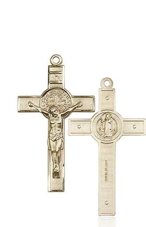 0645KT <br/>14kt Gold St. Benedict Crucifix Medal