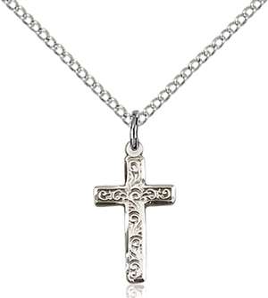 0672YSS/18SS <br/>Sterling Silver Cross Pendant