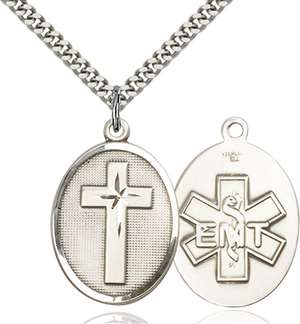 0783SS10/24S <br/>Sterling Silver Cross / Emt Pendant