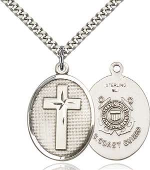 0783SS3/24S <br/>Sterling Silver Cross / Coast Guard Pendant