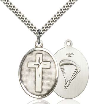 0783SS7/24S <br/>Sterling Silver Cross / Paratrooper Pendant