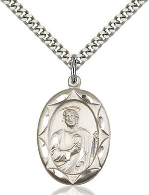 0801JSS/24S <br/>Sterling Silver St. Jude Pendant