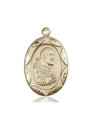 0801PIKT <br/>14kt Gold St. Pio of Pietrelcina Medal