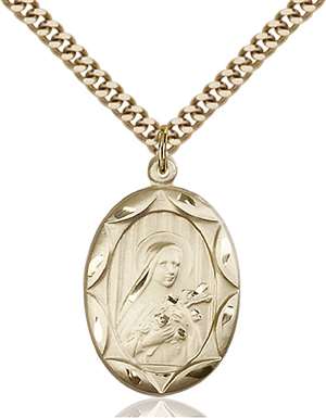 0801TGF/24G <br/>Gold Filled St. Theresa Pendant