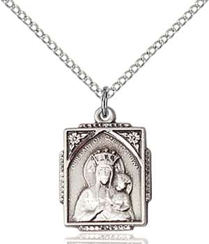 0804CZSS/18SS <br/>Sterling Silver O/L of Czestochowa Pendant