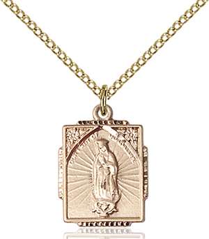 0804FGF/18GF <br/>Gold Filled O/L of Guadalupe Pendant