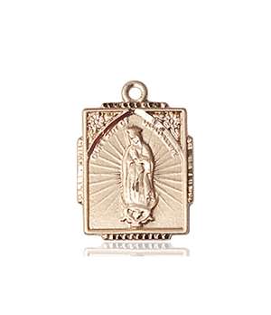 0804FKT <br/>14kt Gold O/L of Guadalupe Medal