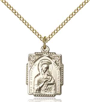 0804HGF/18GF <br/>Gold Filled O/L of Perpetual Help Pendant