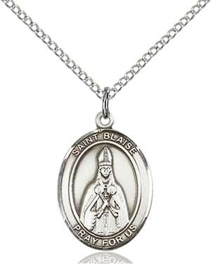 St. Blaise Medal<br/>8010 Oval, Sterling Silver