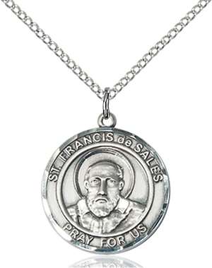 St. Francis de Sales Medal<br/>8035 Round, Sterling Silver