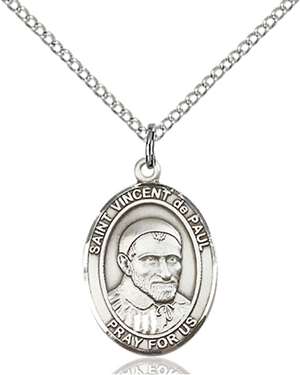 St. Vincent De Paul Medal<br/>8134 Oval, Sterling Silver