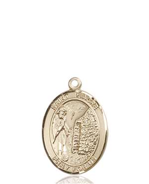 St. Fiacre Medal<br/>8298 Oval, 14kt Gold