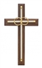 6 1/2" WALNUT/WHITE WEDDING CROSS