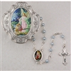 GUARDIAN ANGEL BLUE ROSARY W/BOX