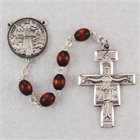STERLING SILVER 4X6MM SAN DAMIANO ROSARY