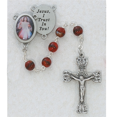 RED DIVINE MERCY ROSARY