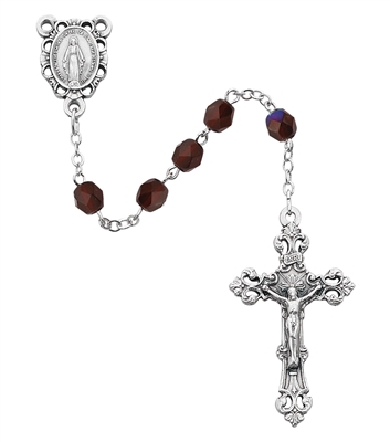 01 JANUARY ROSARY 6MM AURORA BOREALIS GARNET