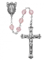 SS 7MM PINK TINCUT ROSARY